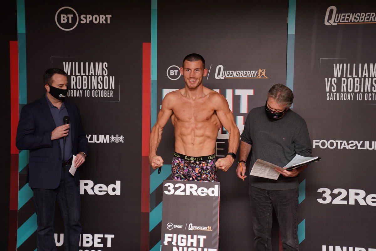 Liam Williams vs Andrew Robinson weights, TV channel, running order & undercard