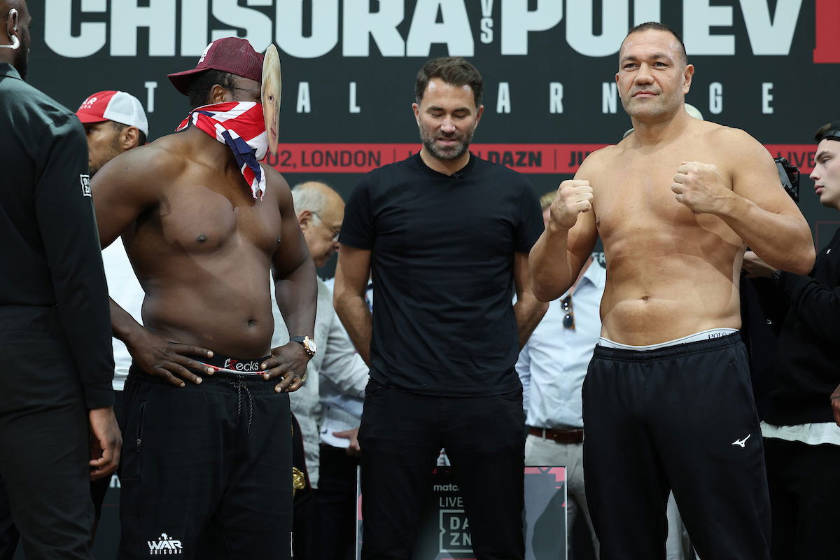 Dereck Chisora vs Kubrat Pulev 2 weigh-in (Mark Robinson/Matchroom)