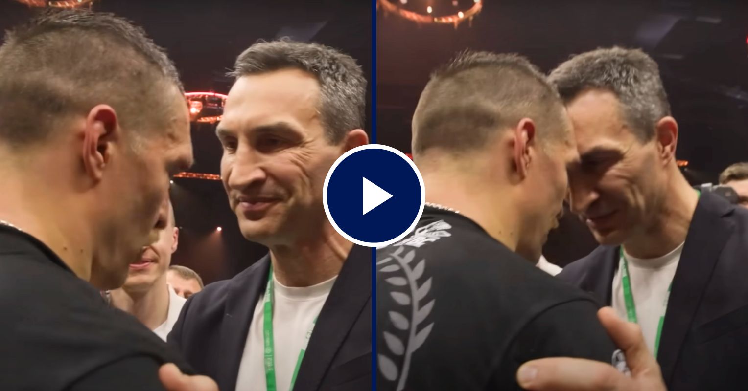 Usyk and Klitschko embrace with video icon